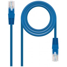 CABLE RED LATIGUILLO RJ45 CAT.6 UTP AWG24,0.5M AZUL NANOCABLE