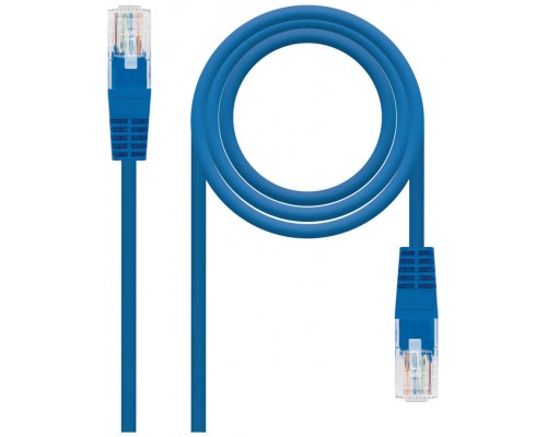 CABLE RED LATIGUILLO RJ45 CAT.6 UTP AWG24,0.5M AZUL NANOCABLE