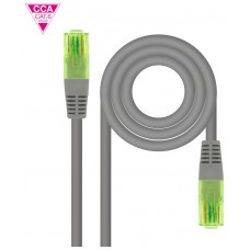 CABLE DE RED LATIGUILLO UTP CCA CAT6 AWG26 0.5 M GRIS NANOCABLE