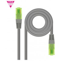 CABLE DE RED LATIGUILLO UTP CCA CAT6 AWG26 1 M GRIS NANOCABLE