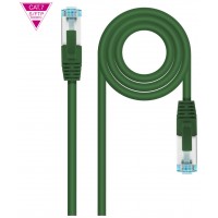 CABLE DE RED LATIGUILLO 600MHZ LSZH SFTP PIMF CAT7 AWG26 0.50 M VERDE NANOCABLE