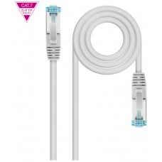 CABLE DE RED LATIGUILLO 600MHZ LSZH SFTP PIMF CAT7 AWG26 0.50 M BLANCO NANOCABLE