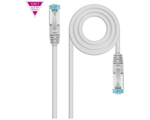 CABLE DE RED LATIGUILLO 600MHZ LSZH SFTP PIMF CAT7 AWG26 0.50 M BLANCO NANOCABLE