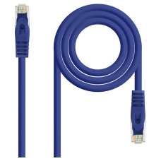 CABLE DE RED LATIGUILLO RJ45 UTP CAT6A AWG24 0.5 M AZUL NANOCABLE