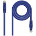 CABLE DE RED LATIGUILLO RJ45 UTP CAT6A AWG24 0.5 M AZUL NANOCABLE