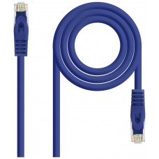 CABLE DE RED LATIGUILLO RJ45 UTP CAT6A AWG24 LSZH 0.25 M AZUL NANOCABLE