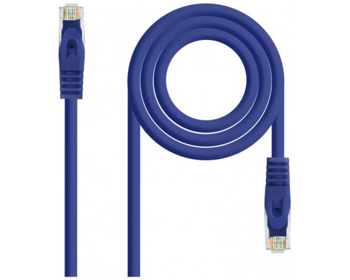 CABLE DE RED LATIGUILLO RJ45 UTP CAT6A AWG24 LSZH 0.25 M AZUL NANOCABLE