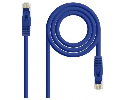 CABLE DE RED LATIGUILLO RJ45 UTP CAT6A AWG24 LSZH 0.30 M AZUL NANOCABLE