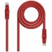 CABLE DE RED LATIGUILLO RJ45 UTP CAT6A AWG24 LSZH 0.30 M ROJO NANOCABLE