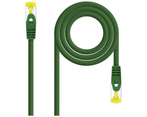 CABLE DE RED LATIGUILLO RJ45 SFTP CAT6A AWG26 0.25 M VERDE NANOCABLE