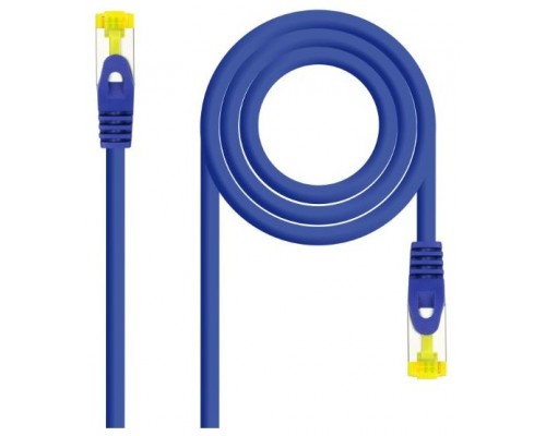 CABLE RED LATIGUILLO RJ45 CAT.6A LSZH SFTP AWG26, 0.30M AZUL NANOCABLE