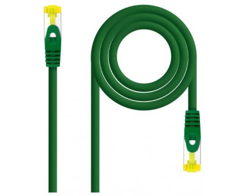 CABLE RED LATIGUILLO RJ45 CAT.6A LSZH SFTP AWG26, 0.30M VERDE NANOCABLE