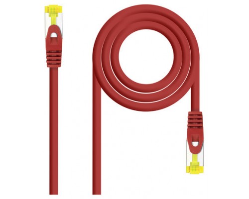 CABLE DE RED LATIGUILLO RJ45 SFTP CAT6A AWG26 0.5 M ROJO NANOCABLE