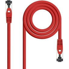 CABLE DE RED LATIGUILLO SSTP CAT8.1 AWG26 0.25 M ROJO NANOCABLE