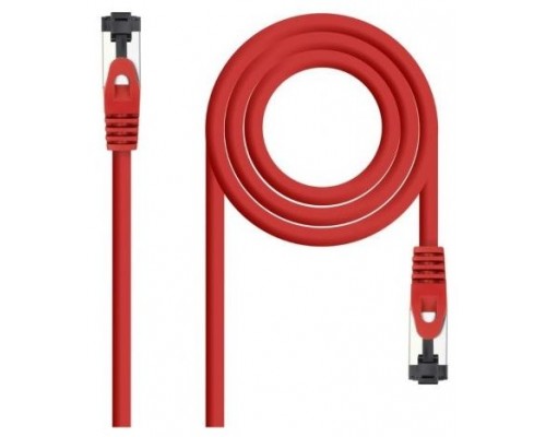 CABLE DE RED LATIGUILLO SSTP CAT8.1 AWG26 2 M ROJO NANOCABLE
