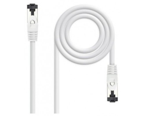 CABLE DE RED LATIGUILLO SSTP CAT8.1 AWG26 2 M BLANCO NANOCABLE