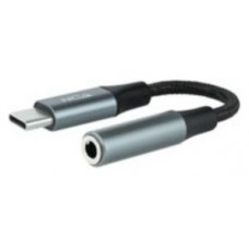 CABLE ADAPTADOR AUDIO USB-C/M A JACK 3.5/H 11CM NEGRO/GRIS NANOCABLE