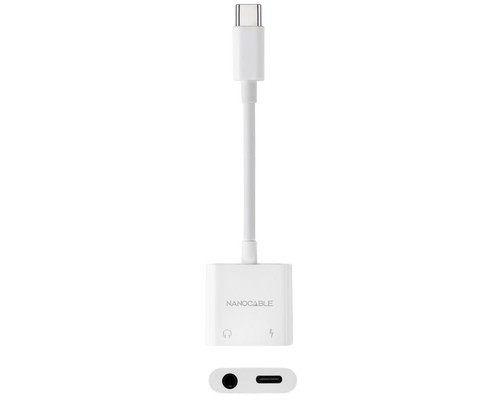 Nanocable Adaptador USB-C a Jack+USB-C/H PD 60W-IA4 Nanocable Adaptador USB-C a Jack+USB-C/H PD 60W