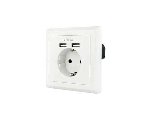 Nanocable Base de enchufe pared schuko+2USB 2.4A