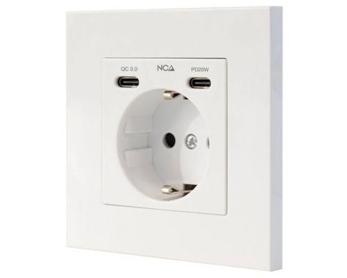 Nanocable Base Pared toma SCHUKO 2USB Max .2.4A