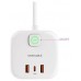 BASE DE 3 ENCHUFES x3USB (2 USB A + USB-C) + INTERRUPTOR BLANCO NANOCABLE
