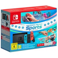 CONSOLA NINTENDO SWITCH NEON/ROJA +NINTENDO SPORTS+ CINTA+ 12 MESES NINTENDO ONLINE