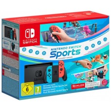 CONSOLA NINTENDO SWITCH NEON/ROJA +NINTENDO SPORTS+ CINTA+ 12 MESES NINTENDO ONLINE