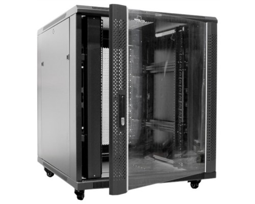 ARMARIO DE SUELO RACK 19"" 18U 600x800 PUERTA DE CRISTAL