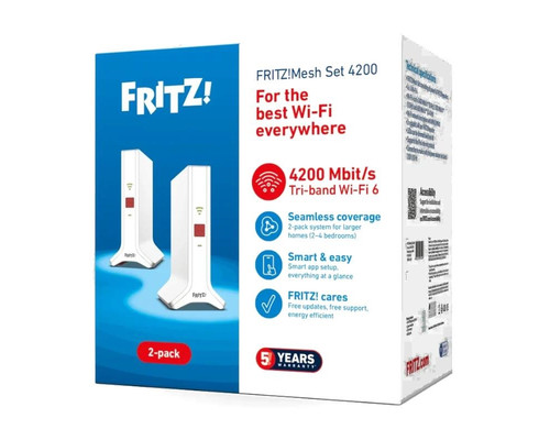Fritz!Repeater Mesh Set 4200 2-pk WiFi6-IA78 Fritz!Repeater Mesh Set 4200 2-pk WiFi6