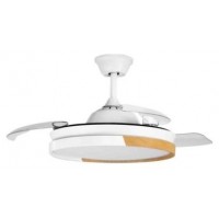 FABRILAMP VENTILADOR EMPERADOR 72W BLANCO/HAYA 3 ASPAS DESPLEGABLES 7200LM CONTROL REMOT·