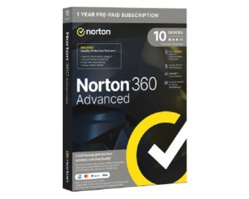 NORTON 360 Advance 200GB ES 1us 10 dispositivos 1A