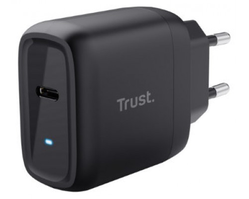 CARGADOR PARED/VIAJE USB-C 45W MAXO NEGRO TRUST