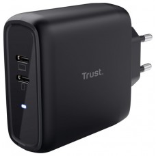 CARGADOR PARED/VIAJE 2xUSB-C 65W MAXO NEGRO TRUST