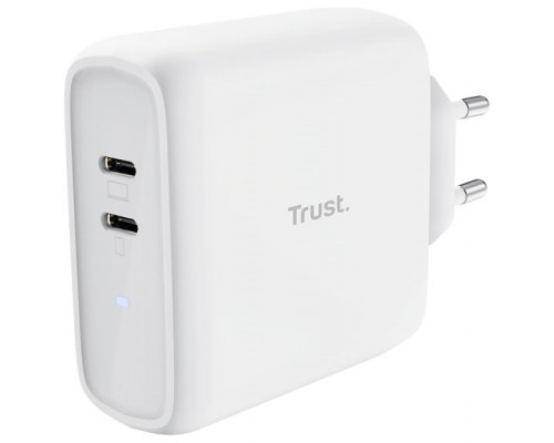 CARGADOR PARED/VIAJE 2xUSB-C 65W MAXO BLANCO TRUST