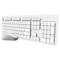 KIT TECLADO + RATON WIRELESS SILENCIOSO ODY II BLANCO TRUST