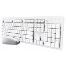 KIT TECLADO + RATON WIRELESS SILENCIOSO ODY II BLANCO TRUST