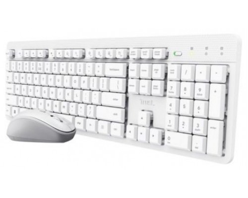 KIT TECLADO + RATON WIRELESS SILENCIOSO ODY II BLANCO TRUST