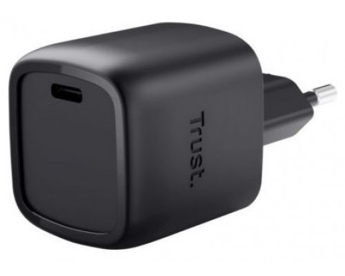 CARGADOR PARED/VIAJE USB-C 30W MAXO NEGRO TRUST