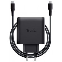 CARGADOR PARED/VIAJE USB-C 65W + CABLE USB-C 2 M MAXO NEGRO TRUST