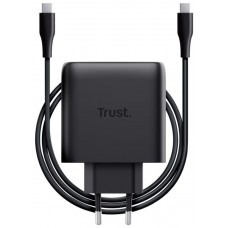 CARGADOR PARED/VIAJE USB-C 65W + CABLE USB-C 2 M MAXO NEGRO TRUST