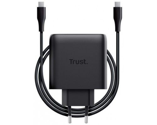 CARGADOR PARED/VIAJE USB-C 65W + CABLE USB-C 2 M MAXO NEGRO TRUST