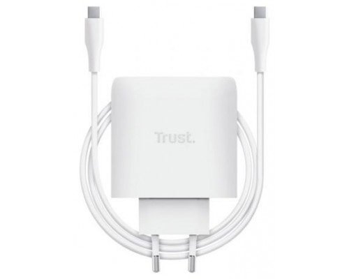 CARGADOR PARED/VIAJE USB-C 65W + CABLE USB-C 2 M MAXO BLANCO TRUST