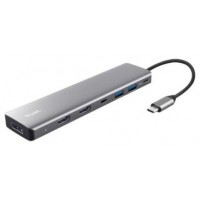 HUB 7 PUERTOS USB-C HALYX GRIS TRUST