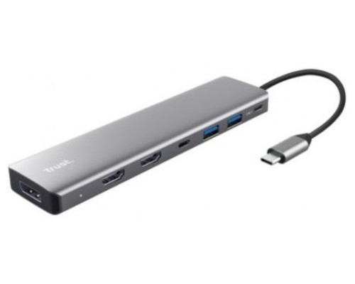 HUB 7 PUERTOS USB-C HALYX GRIS TRUST