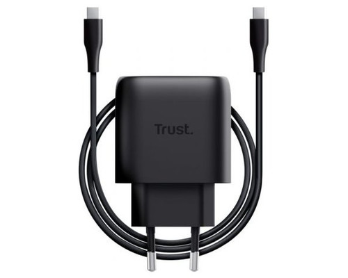 CARGADOR PARED/VIAJE USB-C 45W MAXO NEGRO TRUST