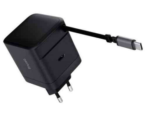 CARGADOR PARED/VIAJE USB-C 65W + CABLE USB-C RETRACTIL MAXO NEGRO TRUST
