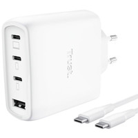 CARGADOR PARED/VIAJE 3xUSB-C + USB-A 65W MAXO BLANCO TRUST