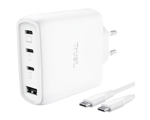 CARGADOR PARED/VIAJE 3xUSB-C + USB-A 65W MAXO BLANCO TRUST-AA5 CARGADOR PARED/VIAJE 3xUSB-C + USB-A 65W MAXO BLANCO TRUST