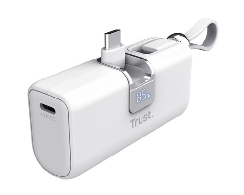 POWER BANK PACTO 5000mAh BLANCO TRUST-AA13 POWER BANK PACTO 5000mAh BLANCO TRUST