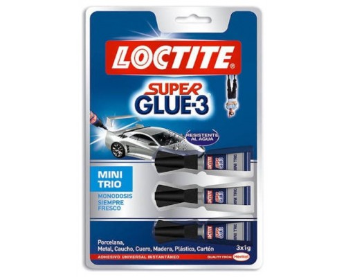 PEGAMENTO EN TUBO SUPER-GLUE-3 MINI TRIO 3X1G LOCTITE